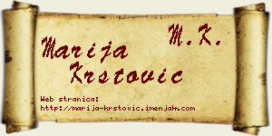 Marija Krstović vizit kartica